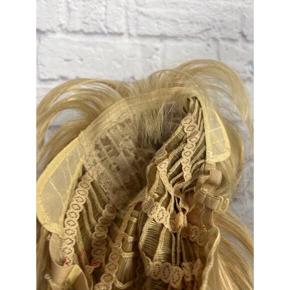 Honey Blond with Medium Brown Lace Front Synthetic Wig - Picture 10 of 11